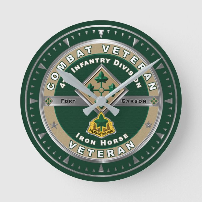 4. Infanterie Division Remüde Combat Veteran Runde Wanduhr (Vorderseite)