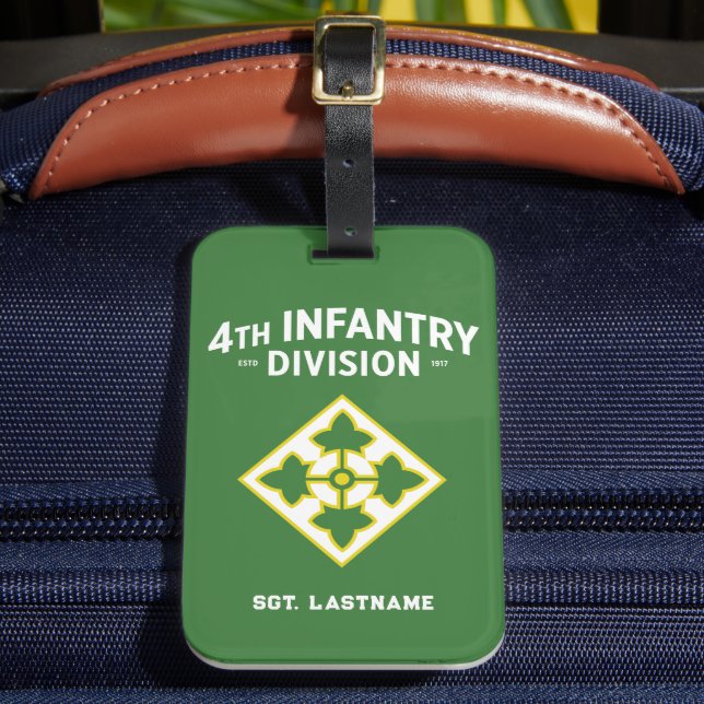 4. Infanterie "Ivy" Division anpassbar Gepäckanhänger (Vorderseite Insitu 2)