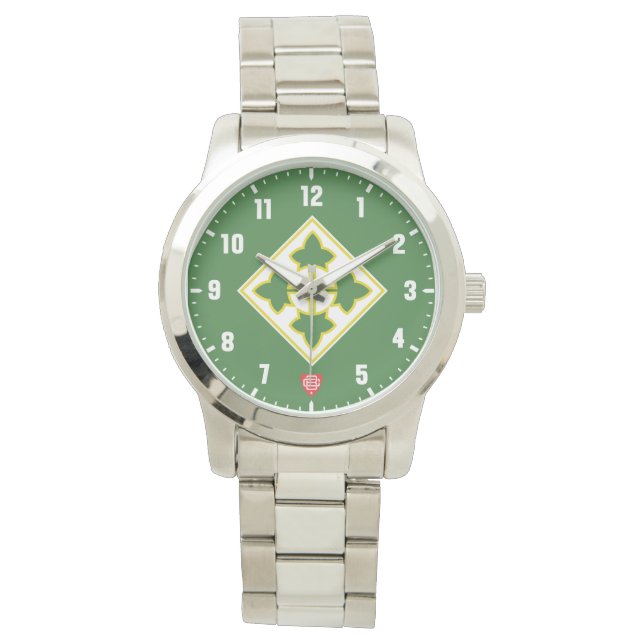 4. Infanterie "Ivy" Division Stainless Steel Armbanduhr (Vorderseite)