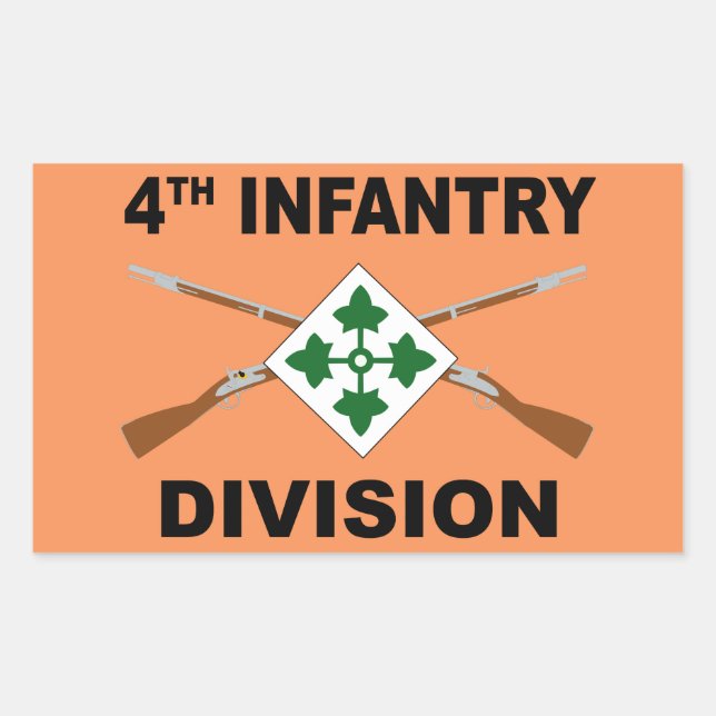 4. Infanterieabteilung - Überquerte Gewehre - mit  Rechteckiger Aufkleber (Vorderseite)