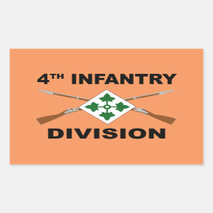 4. Infanteriedivision - gekreuzte Gewehre - mit Rechteckiger Aufkleber