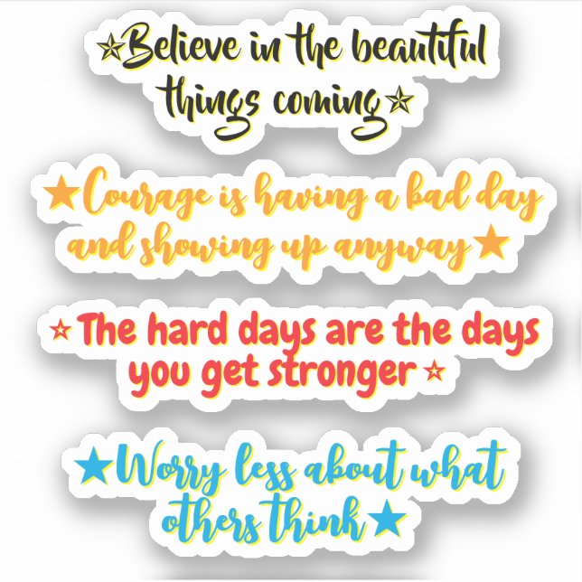 4 Inspirational Quotes for Middle Schoolers |  Aufkleber (Vorderseite)