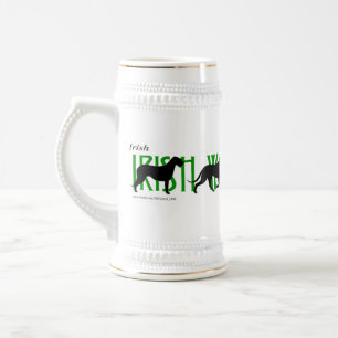 4 irischer Wolfhound-Silhouetten Bierglas