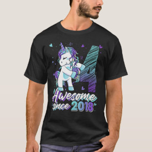4 Jahre alt Einhorn Blüte 4. Geburtstagskind Un T-Shirt