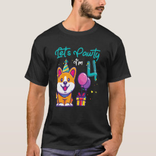 4 Jahre alter Corgi-Hund 4. Geburtstag Lass uns Pa T-Shirt