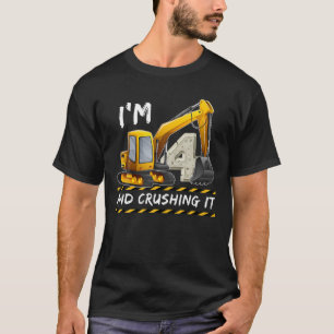 4 Jahre alter Fahrzeuge Baubagger 4h Bir T-Shirt