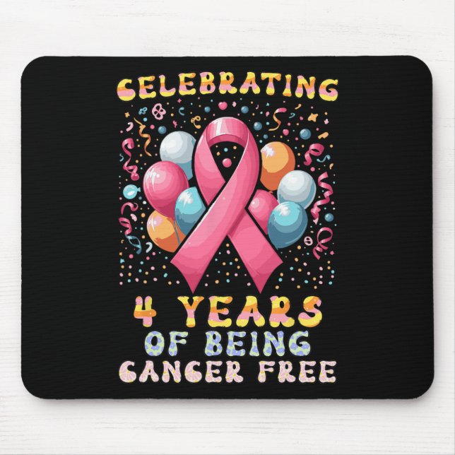 4 Jahre Krebs freie Brust Ca Mousepad (Vorne)