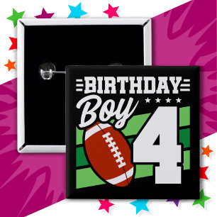 4 Jahre Party Thema 4. Geburtstag Junge Button
