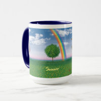 4 Jahreszeiten mit textgroßer Combi-Kaffee-Tasse