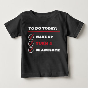 4-jährig-Geburtstag, zum der Liste zu tun Baby T-shirt