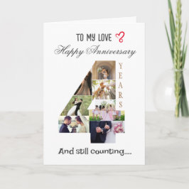 4-jährige Fotokarte zum Hochzeitstag Karte