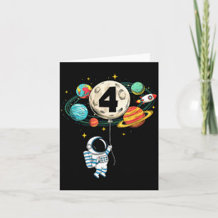 4-jähriger Geburtstagsjunge Astronaut Weltraum 4. Karte