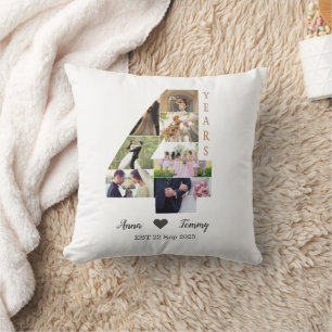4-jähriges Hochzeitstag Kissen