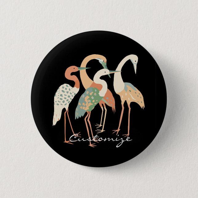 4 Japanische Krane Thunder_Cove Button (Vorderseite)