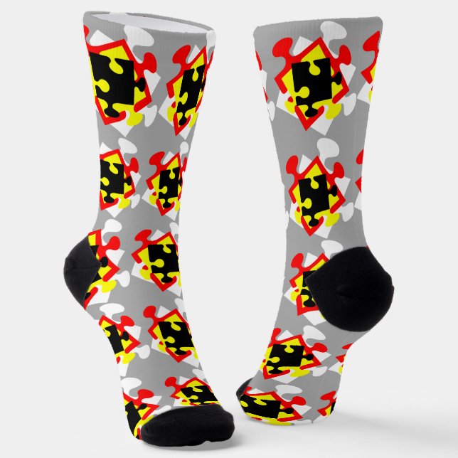 4 Jigsaw Pieces Socken (Gewinkelt)