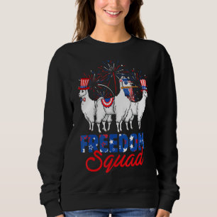 4. JU: Freedom Squad Llama Usa Independence Day Sweatshirt