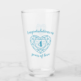 4. Jubiläum 4 Jahre Liebe Blue Topaz Brauch Glas
