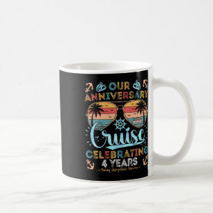 4. Jubiläumskreuzfahrt zum Feiern von 4 Jahren Paa Kaffeetasse