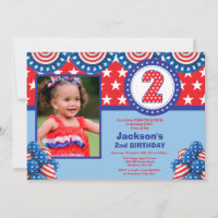 4 juillet 2e Invitation d'anniversaire