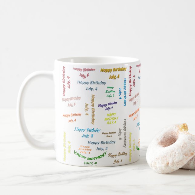 4 juillet, Anniversaire Mug (Avec donut)