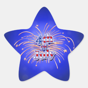 4 juillet autocollant d'étoile de feux d'artifice