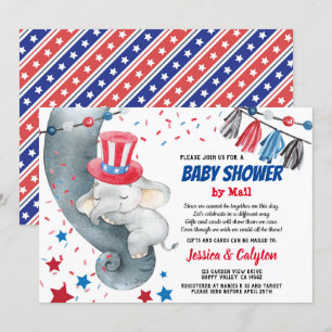 4 juillet Baby shower par courrier Invitation