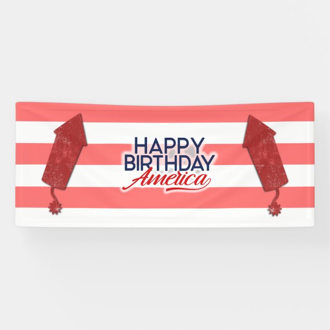 4 juillet bannière de l'Amérique de joyeux (Horizontal)