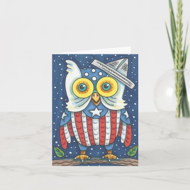 4 juillet CARTE DE NOTE OWL AMÉRICAINE Vide (Devant)