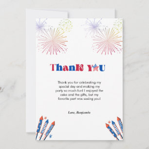 4 juillet carte de remerciements d'anniversaire pa