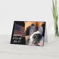4 juillet carte de voeux heureuse de boxeur
