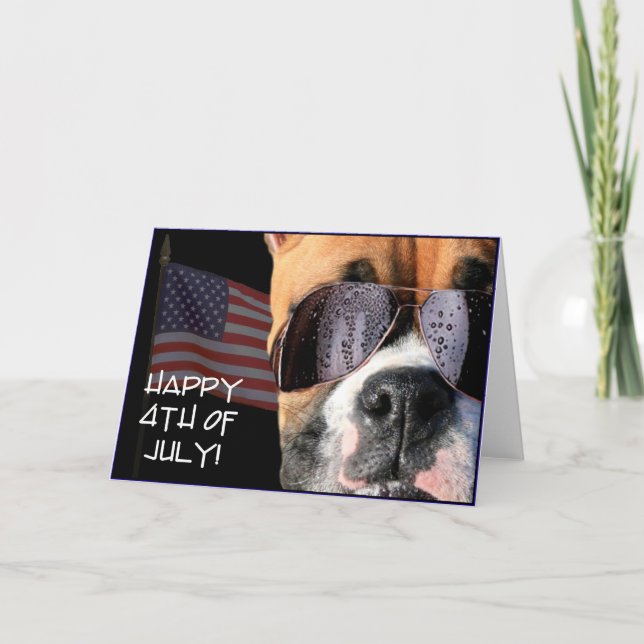 4 juillet carte de voeux heureuse de boxeur (Devant)