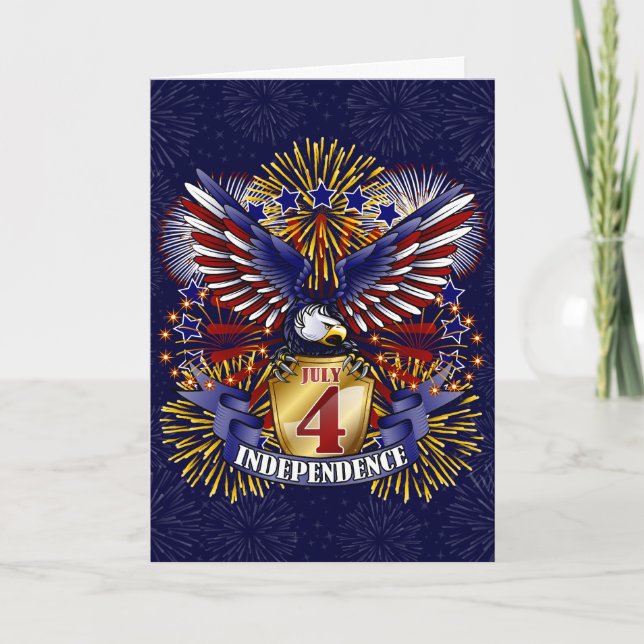 4 juillet Carte de voeux pour l'indépendance (Devant)
