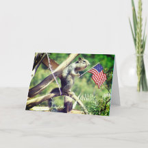 "4 juillet !" Carte Patriotique Squirrel Holiday