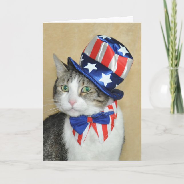 4 juillet carte tigrée et blanche patriotique de (Devant)