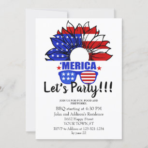 4 JUILLET cool et simple invitation