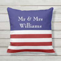 4 juillet coussin extérieur personnalisé