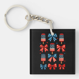 4 juillet Cute Popsicle Coquette Bow Patriotique