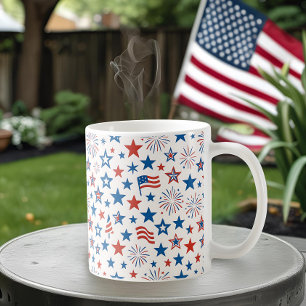 4 juillet Étoiles & Feu d'artifice Mug