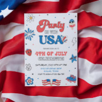 4 juillet Fête d'anniversaire aux USA Invitation