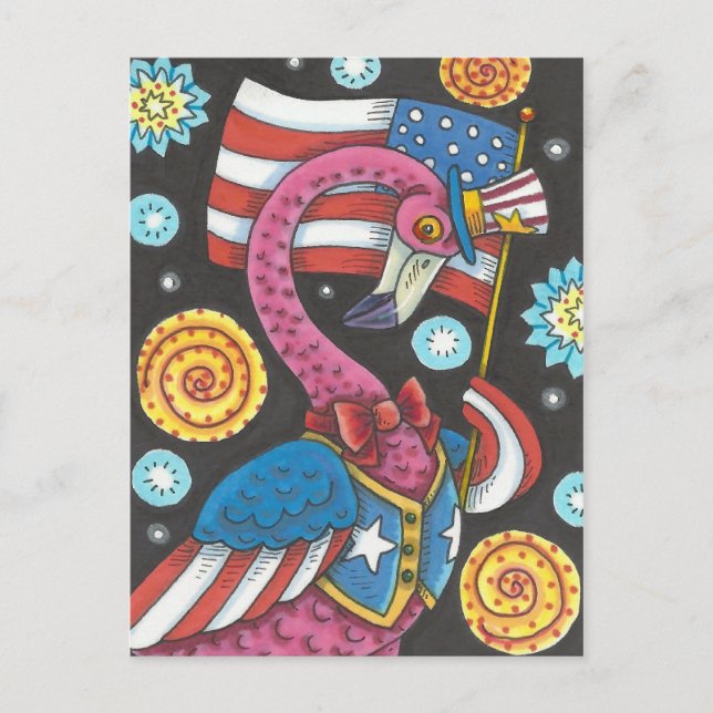 4 juillet FLAMANT ROSE ROSE, CARTE POSTALE de (Devant)