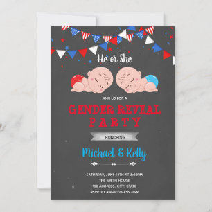 4 juillet genre dévoiler la fête Invitation