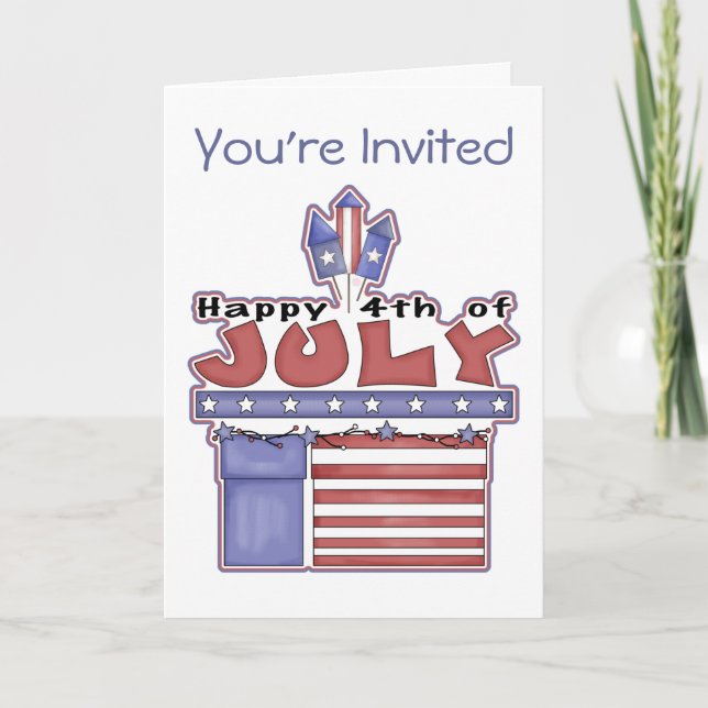 4 juillet heureux - Invitations (Devant)