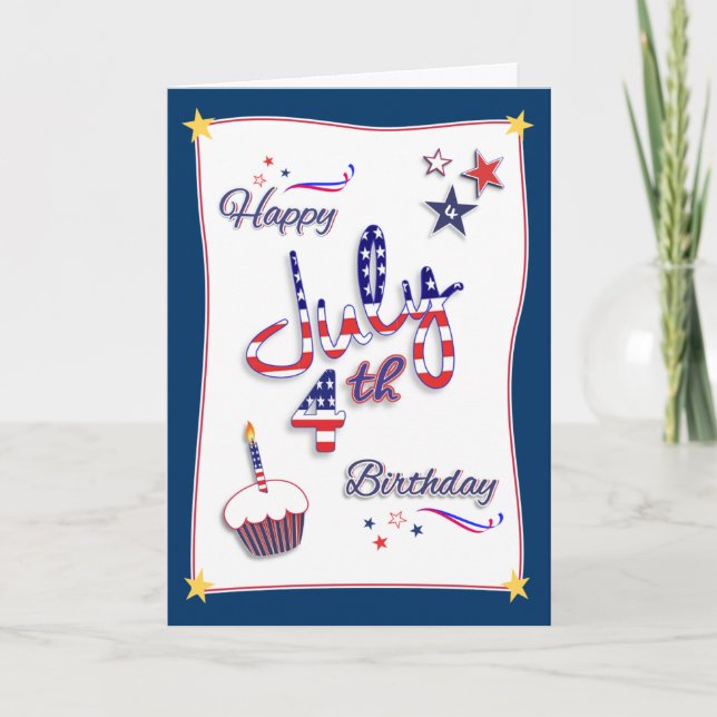 4 juillet Indépendance Carte Anniversaire (Devant)