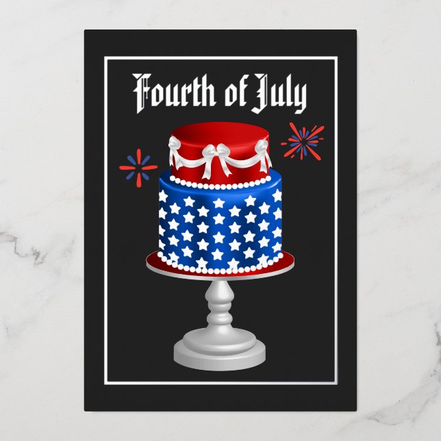 4 juillet Indépendance Jour BBQ Foil Invitation (Recto)