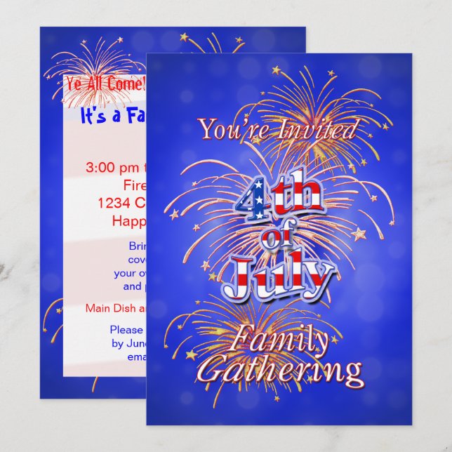 4 juillet Invitation à la réunion de famille (Devant / Derrière)