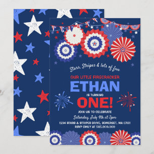 4 juillet Invitation anniversaire 4 juillet Parti