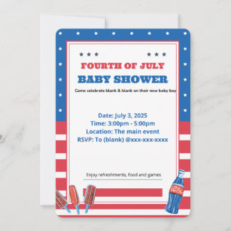4 juillet invitation baby shower