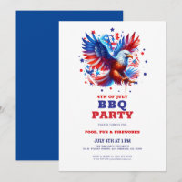 4 juillet Invitation BBQ de l'aigle américain patr