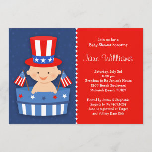 4 juillet invitation de baby shower