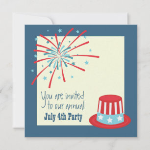 4 juillet Invitation de feux d'artifice